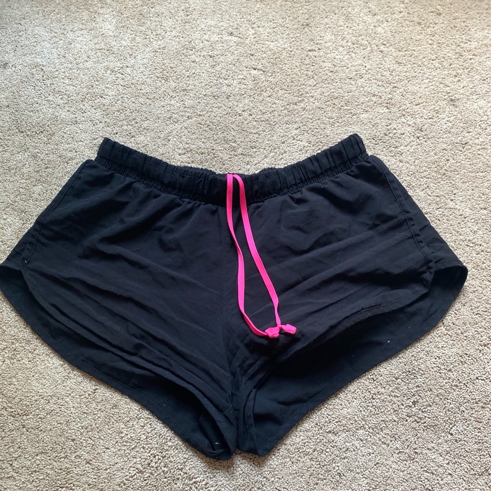 Old Navy Black Athletic Shorts with Pink Accents